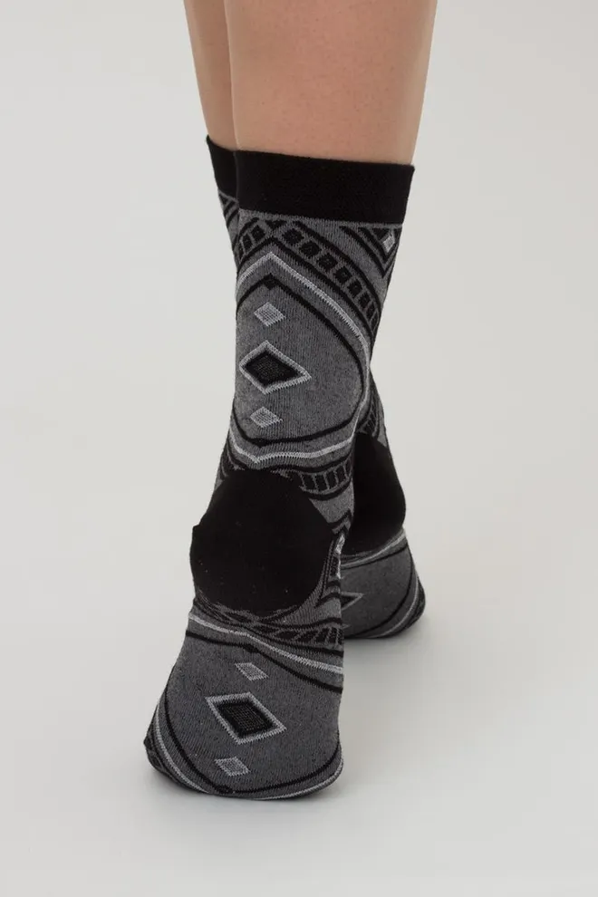 Жіночі високі шкарпетки з візерунком Ws3 Background 006 Giulia (black/steel)
