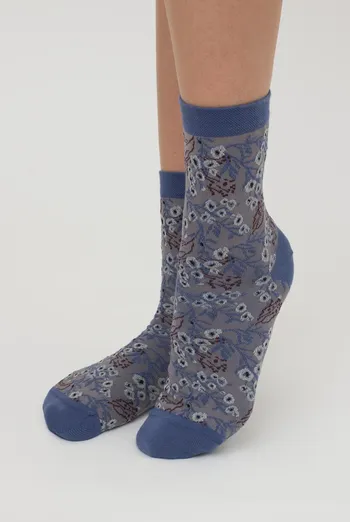 Шкарпетки жіночі класичні з малюнком Ws3 Background 008 Giulia (jeans), синій