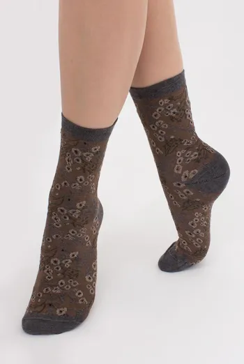 Шкарпетки жіночі класичні з малюнком Ws3 Background 008 Giulia (dark grey melange), сірий