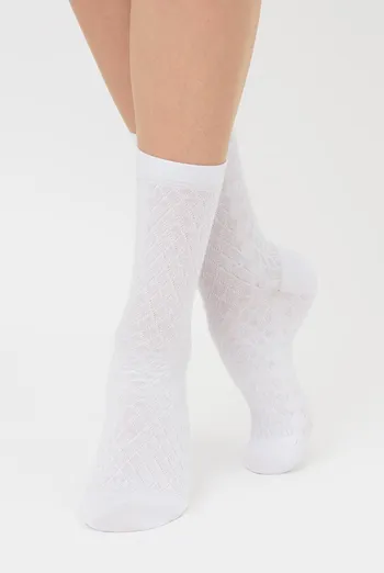 Носки женские классические с узором Ws3 Background 009 Giulia (white), белый Носки женские классические с узором Ws3 Background 009 Giulia (white), белый