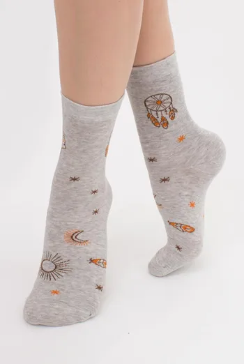 Хлопковые носки с рисунком WS3 Boho 003 Giulia (silver melange) Хлопковые носки с рисунком WS3 Boho 003 Giulia (silver melange)