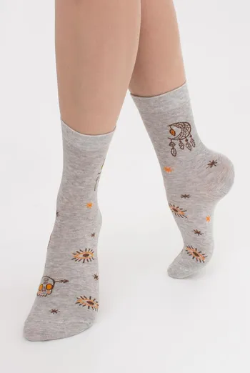 Хлопковые носки с рисунком WS3 Boho 005 Giulia (silver melange) Хлопковые носки с рисунком WS3 Boho 005 Giulia (silver melange)