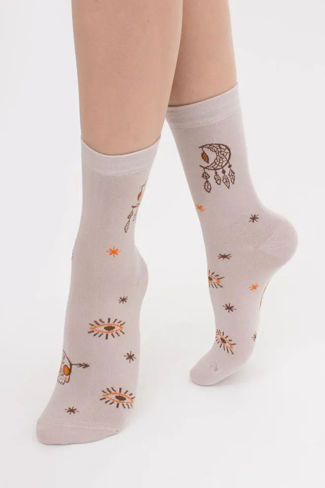 Шкарпетки бавовняні з малюнком WS3 Boho 005 Giulia (moonlight)