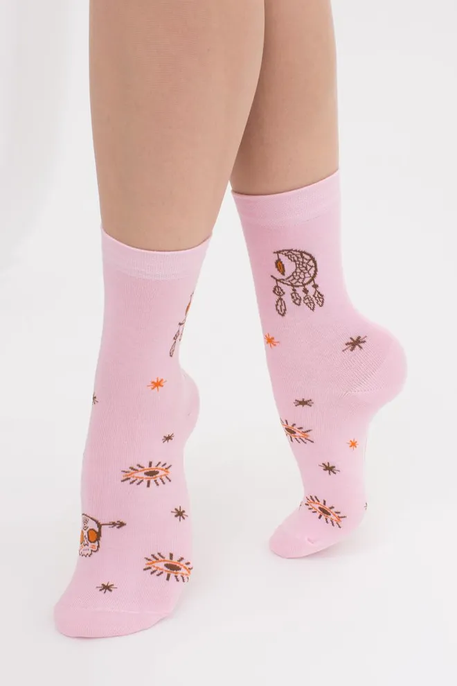 Шкарпетки бавовняні з малюнком WS3 Boho 005 Giulia (pearl)