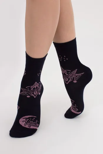 Хлопковые носки с этническими рисунками WS3 Boho 007 Giulia (navy) Хлопковые носки с этническими рисунками WS3 Boho 007 Giulia (navy)