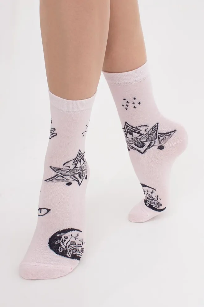 Шкарпетки бавовняні з етнічними малюнками WS3 Boho 007 Giulia (blushing bride)