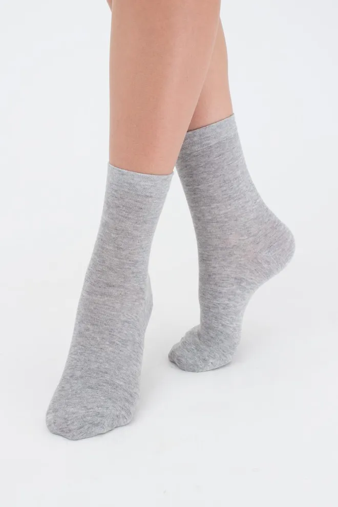 Носки женские классические Ws3 classic + Ws basic 001 Giulia 2 пары (light grey melange), серый