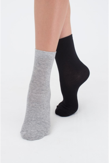 Носки женские классические Ws3 classic Giulia 2 пары (black/light grey melange) Носки женские классические Ws3 classic Giulia 2 пары (black/light grey melange)
