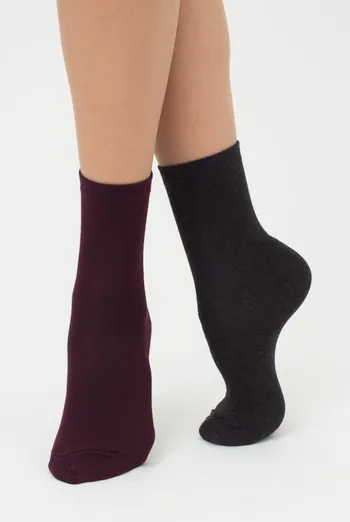 Шкарпетки жіночі класичні Ws3 classic Giulia 2 пари (grape vintage/asphalt melange)
