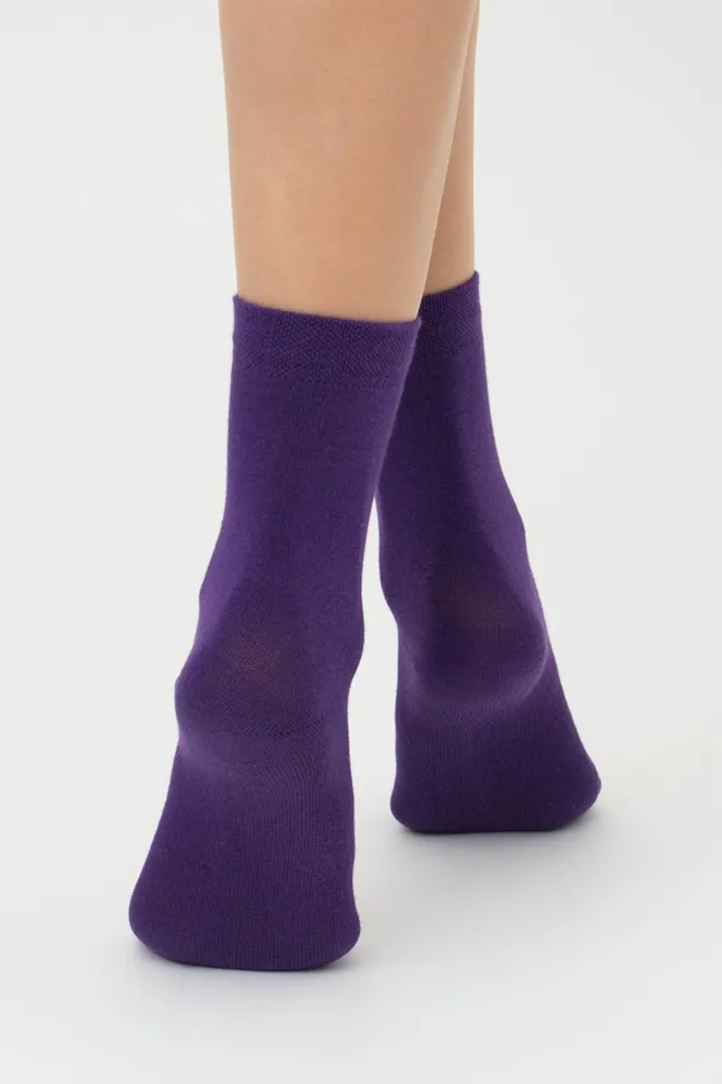 Шкарпетки жіночі класичні Ws3 classic Giulia 2 пари (violet indigo/silver melange)