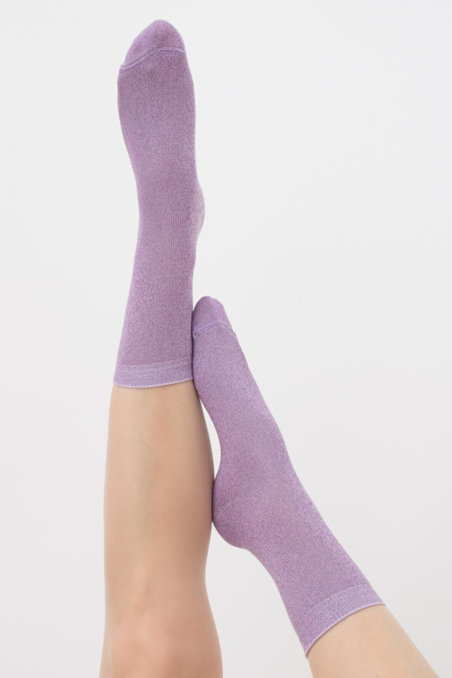 Носки женские с люрексом Ws3 Classic Lurex Giulia (lilac/pink)
