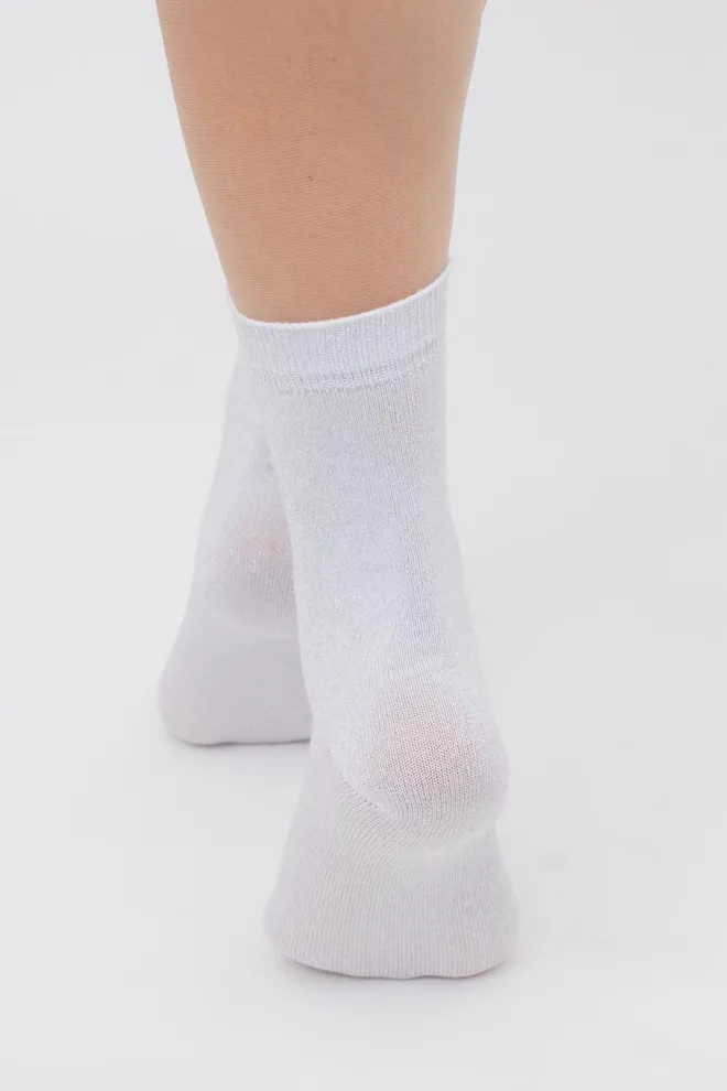 Шкарпетки жіночі з люрексом Ws3 Classic Lurex Giulia (white/silver)