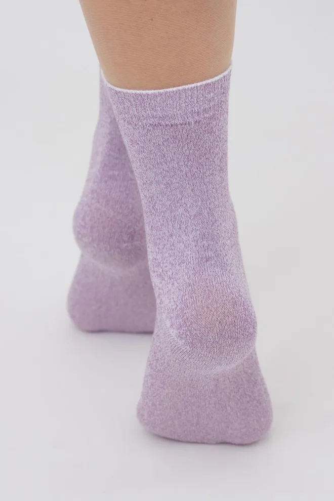 Шкарпетки жіночі з люрексом Ws3 Classic Lurex Giulia (white/pink)