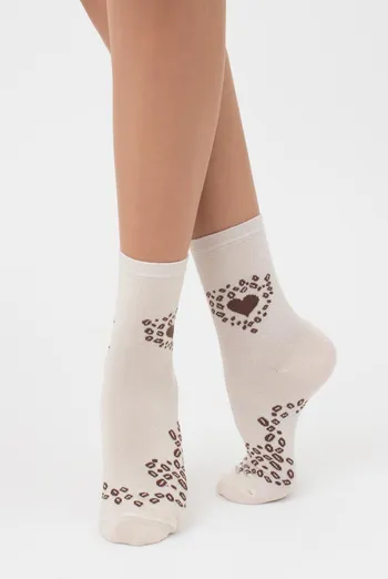 Носки женские классические с принтом WS3 coffee 001 Giulia (panna) Носки женские классические с принтом WS3 coffee 001 Giulia (panna)