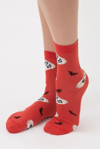 Носки женские с принтом WS3 Нalloween (F) 2301 Giulia (ceramite), оранжевый Носки женские с принтом WS3 Нalloween (F) 2301 Giulia (ceramite), оранжевый