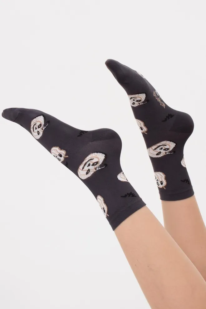 Шкарпетки жіночі з принтом WS3 Нalloween (F) 2301 Giulia (pirate black), чорний