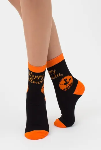 Носки женские классические с принтом WS3 Нalloween 008 Giulia (black) Носки женские классические с принтом WS3 Нalloween 008 Giulia (black)