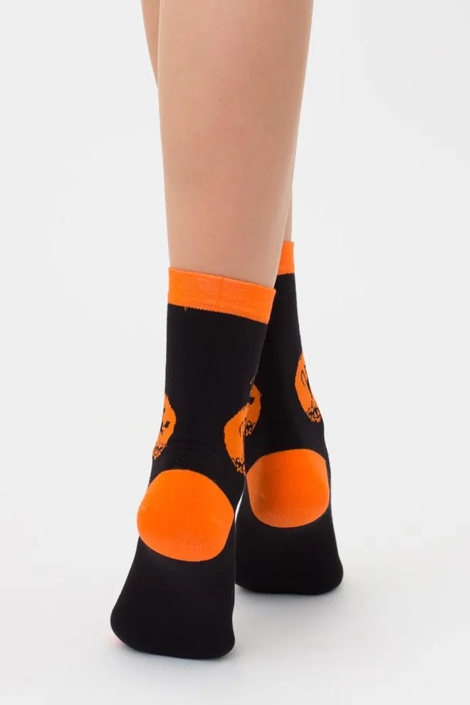 Носки женские классические с принтом WS3 Нalloween 008 Giulia (black)