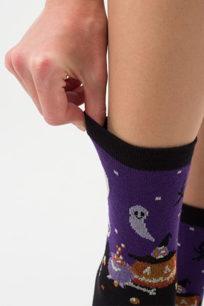 Шкарпетки жіночі класичні з малюнком Ws3 Halloween 2205 Giulia (black)