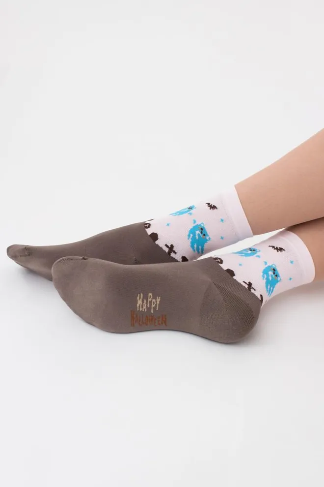 Шкарпетки жіночі класичні з малюнком WS3 Нalloween 2305 Giulia (haze), коричневий