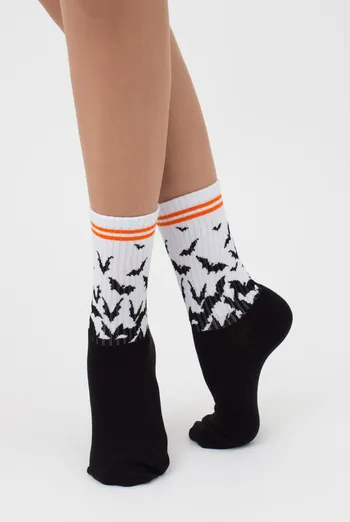 Шкарпетки жіночі високі з принтом WS3 Нalloween strong 002 Giulia (black)
