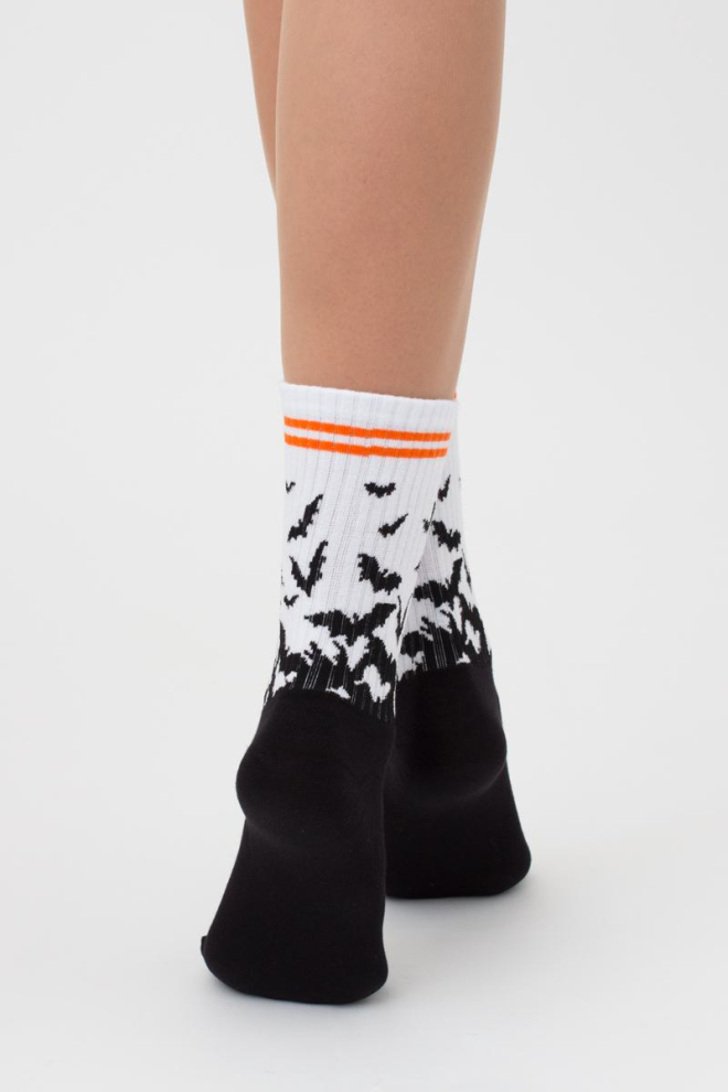 Шкарпетки жіночі високі з принтом WS3 Нalloween strong 002 Giulia (black)