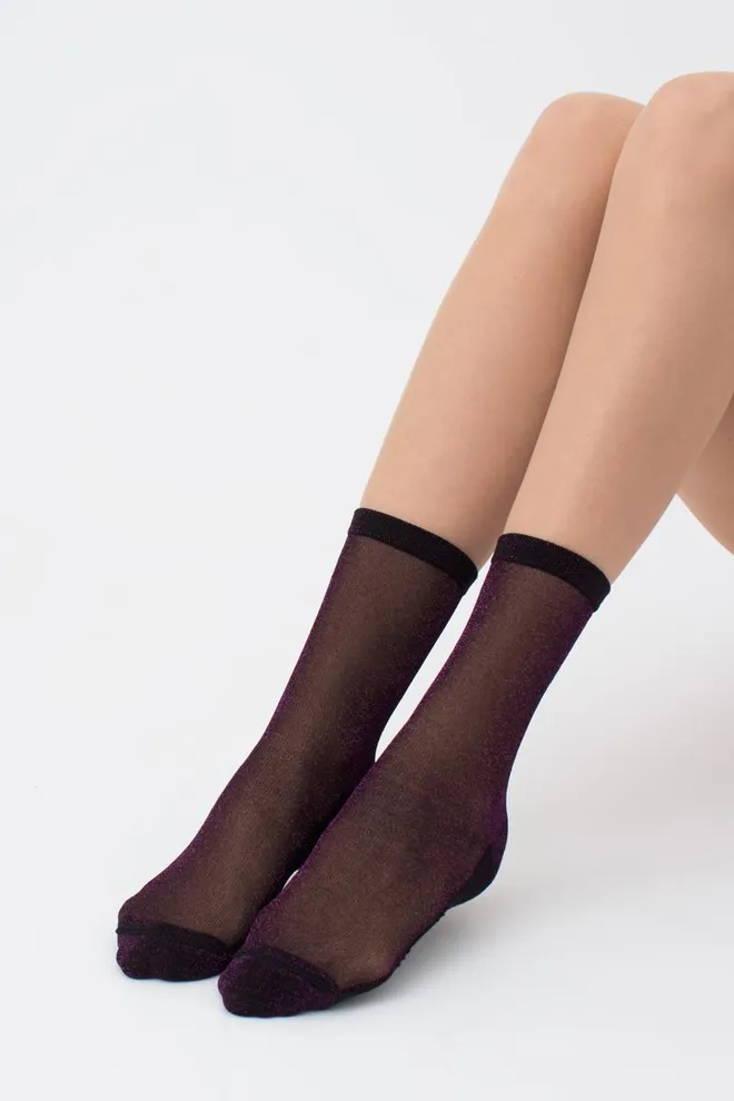 Носки женские с люрексом Ws3 lurex pa 001 Giulia (shiny pink metallic)