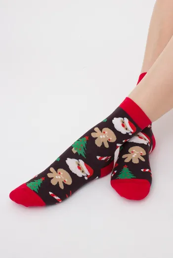 Носки женские классические с новогодним принтом Ws3 New Year (F) 2401 Giulia (caffe) Носки женские классические с новогодним принтом Ws3 New Year (F) 2401 Giulia (caffe)