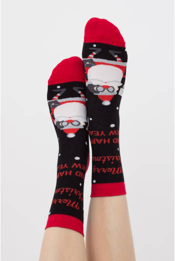 Носки женские классические новогодние WS3 NEW YEAR (F) 2404 Giulia (black), черный Носки женские классические новогодние WS3 NEW YEAR (F) 2404 Giulia (black), черный