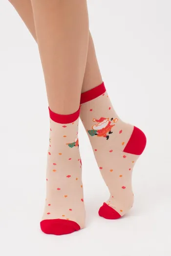 Носки женские классические с новогодним принтом Ws3 New Year 2109 Giulia (powder puff) Носки женские классические с новогодним принтом Ws3 New Year 2109 Giulia (powder puff)