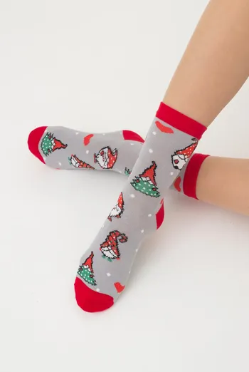 Носки женские классические с принтом Ws3 New Year 2303 Giulia (silver) Носки женские классические с принтом Ws3 New Year 2303 Giulia (silver)