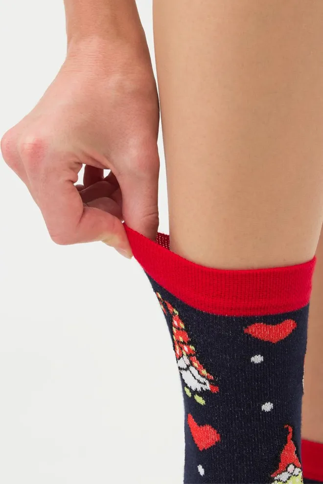 Носки женские классические с принтом Ws3 New Year 2303 Giulia (navy)