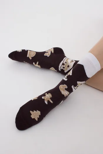 Носки женские классические с принтом Ws3 New Year 2405 Giulia (caffe) Носки женские классические с принтом Ws3 New Year 2405 Giulia (caffe)