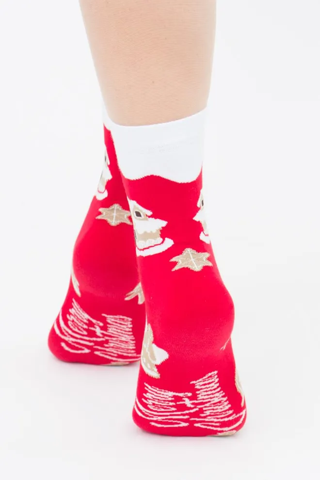 Шкарпетки жіночі класичні з принтом Ws3 New Year 2405 Giulia (red)