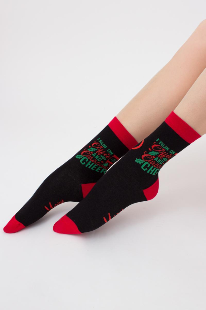Шкарпетки жіночі класичні з принтом Ws3 New Year 2407 Giulia  (black)