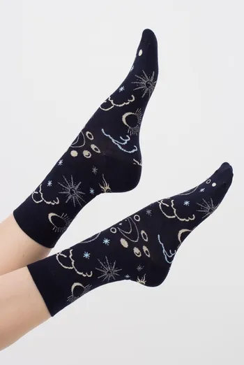 Шкарпетки жіночі класичні з принтом Ws3 New Year 2410 Giulia  (navy)
