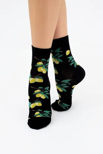 Носки женские классические с фруктами WS3 soft berry 001 Giulia (black) Носки женские классические с фруктами WS3 soft berry 001 Giulia (black)