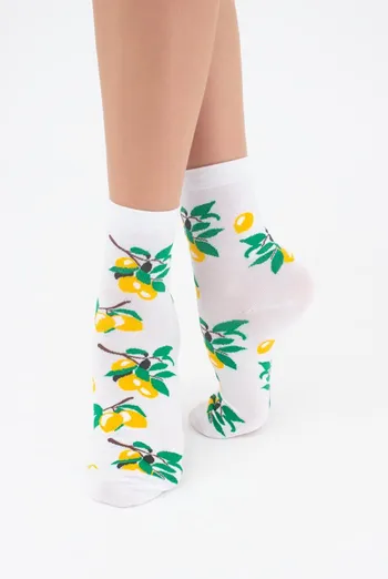 Носки женские классические с фруктами WS3 soft berry 001 Giulia (white) Носки женские классические с фруктами WS3 soft berry 001 Giulia (white)