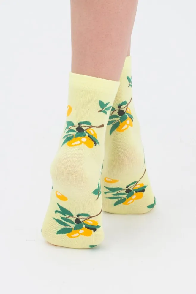 Носки женские классические с фруктами WS3 soft berry 001 Giulia (lemon)