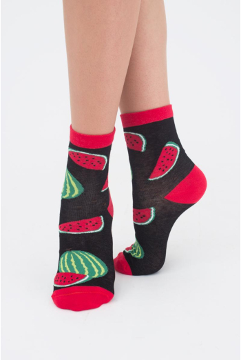 Шкарпетки жіночі класичні з фруктами WS3 soft berry 004 Giulia (black)