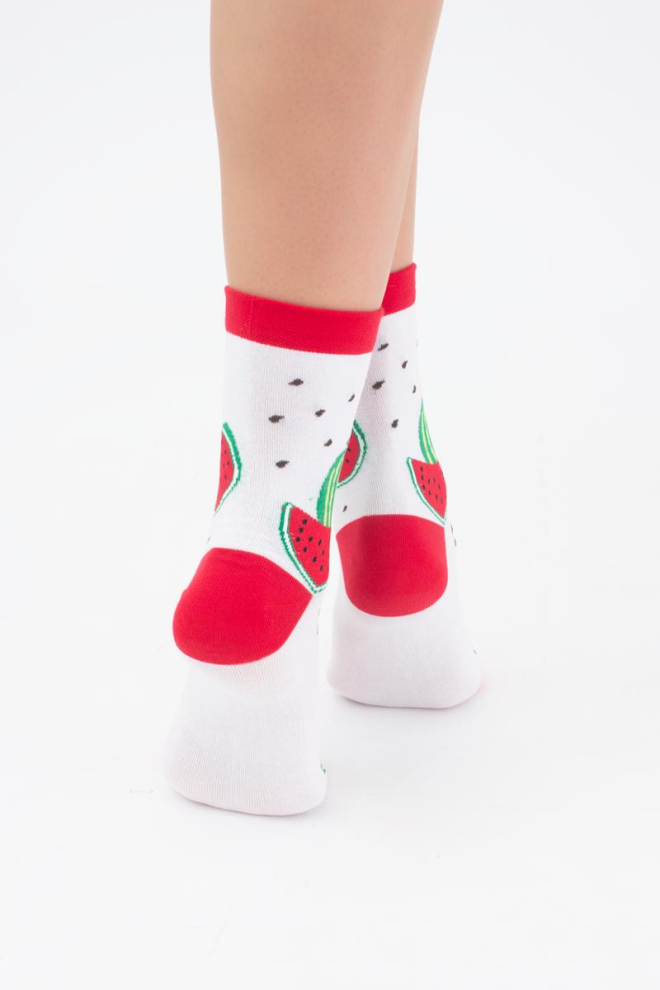 Шкарпетки жіночі класичні з фруктами WS3 soft berry 004 Giulia (white)