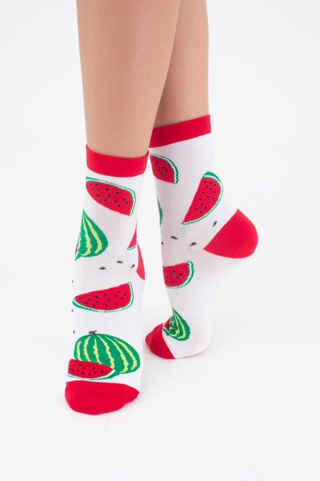 Шкарпетки жіночі класичні з фруктами WS3 soft berry 004 Giulia (white)