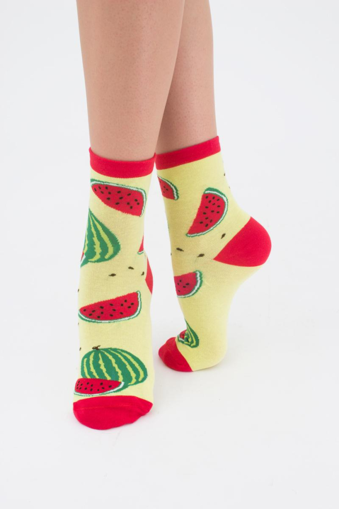 Шкарпетки жіночі класичні з фруктами WS3 soft berry 004 Giulia (lemon)