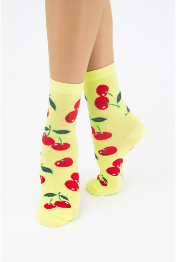 Шкарпетки жіночі класичні з фруктами WS3 soft berry 006 Giulia (lemon)