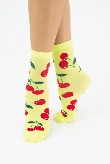 Носки женские классические с фруктами WS3 soft berry 006 Giulia (lemon) Носки женские классические с фруктами WS3 soft berry 006 Giulia (lemon)