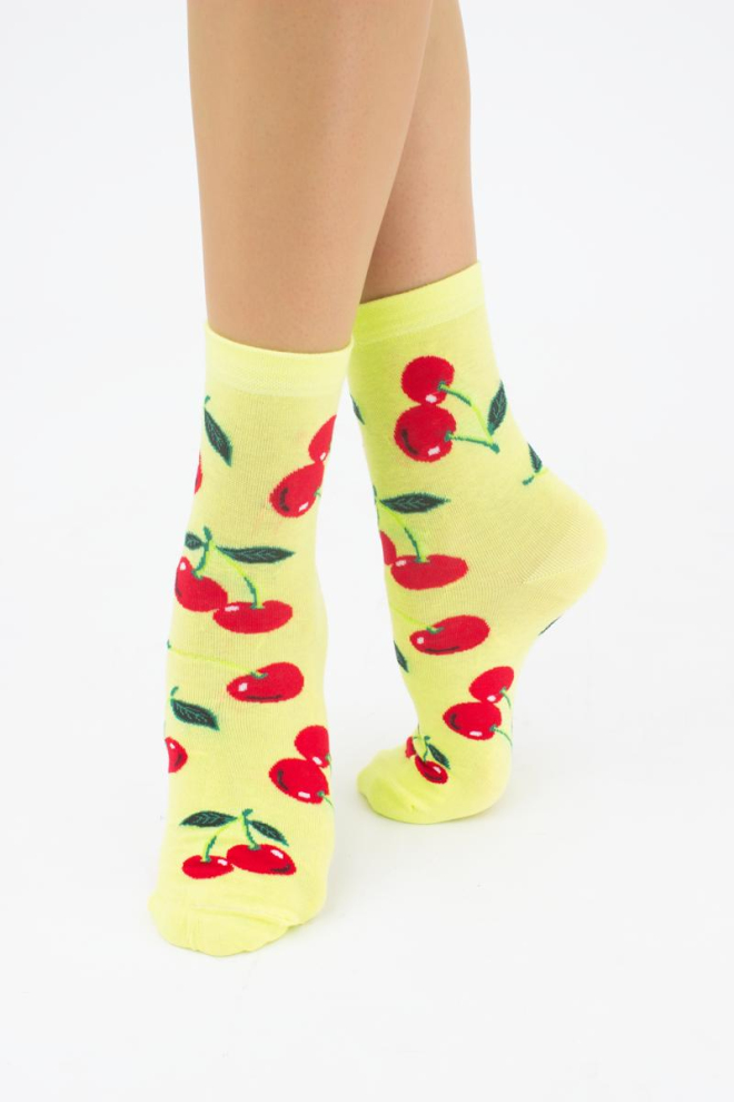 Шкарпетки жіночі класичні з фруктами WS3 soft berry 006 Giulia (lemon)