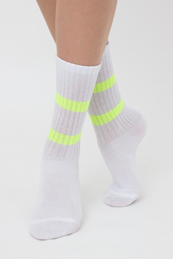 Шкарпетки жіночі класичні Ws3 soft neon 002 Giulia (white/yellow) Шкарпетки жіночі класичні Ws3 soft neon 002 Giulia (white/yellow)