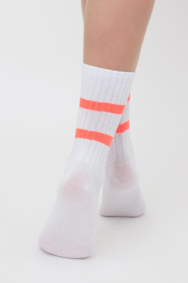 Шкарпетки жіночі класичні Ws3 soft neon 002 Giulia (white/orange)