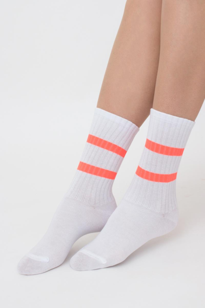 Шкарпетки жіночі класичні Ws3 soft neon 002 Giulia (black/orange)