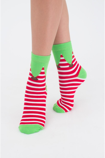 WS3 SOFT NEW YEAR-20-02 Жіночі тематичні шкарпетки ТМ GIULIA  (red)